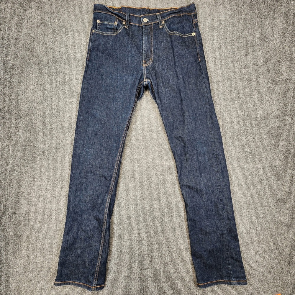 Levis 513 Slim Straight Jeans Mens 31x32 (Fits 30x32)‎ Dark Indigo Blue Stretch